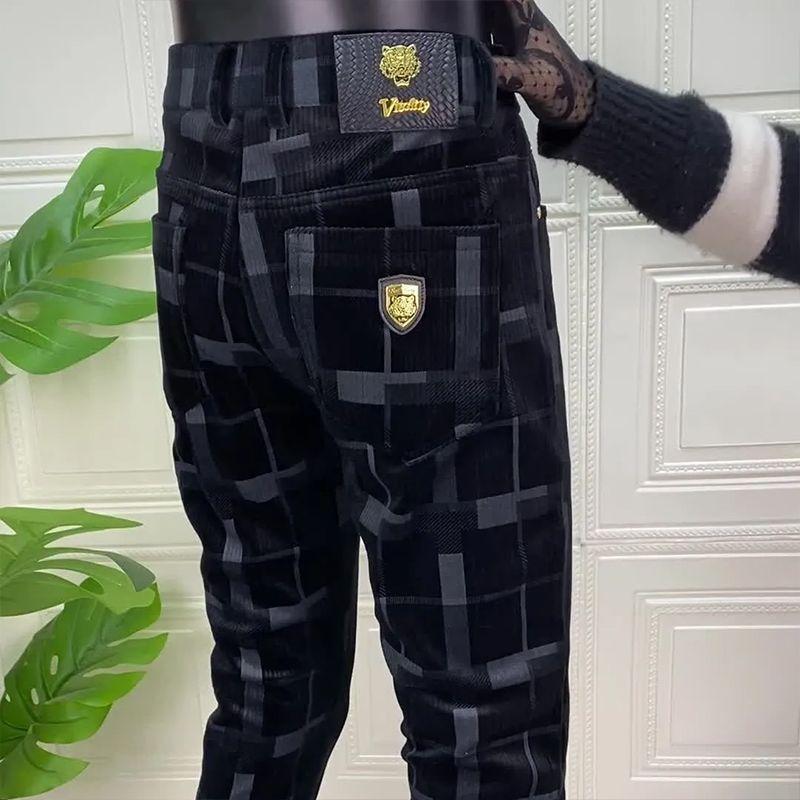Velvet micro-elastic business trousers