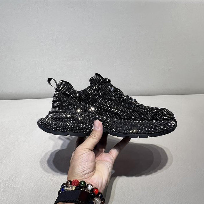 Trendy sparkling rhinestone sneakers