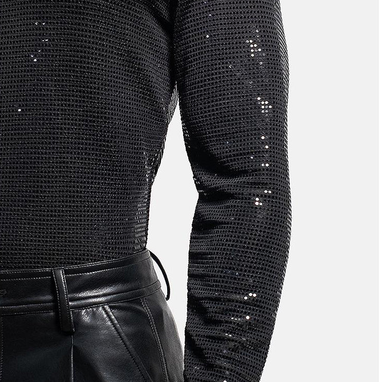 Streamer Sequin Slim Fit Stretch Top