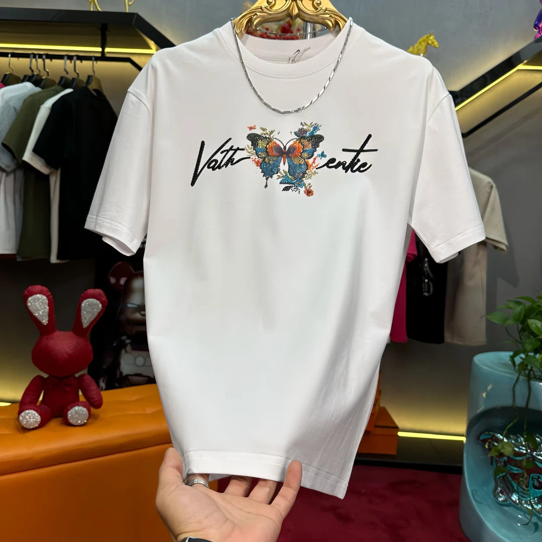 Sparkling rhinestone butterfly T-shirt