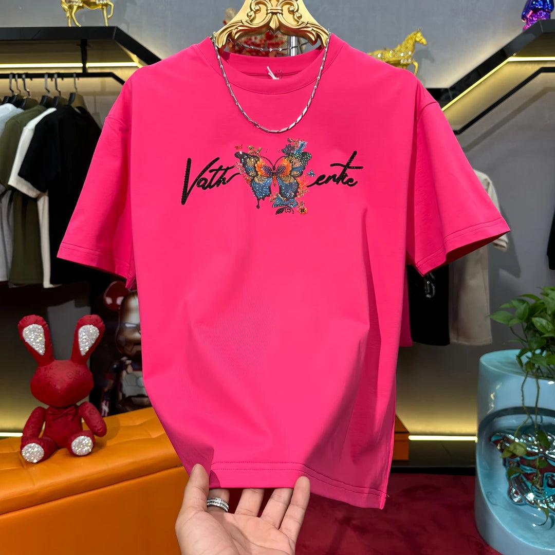 Sparkling rhinestone butterfly T-shirt