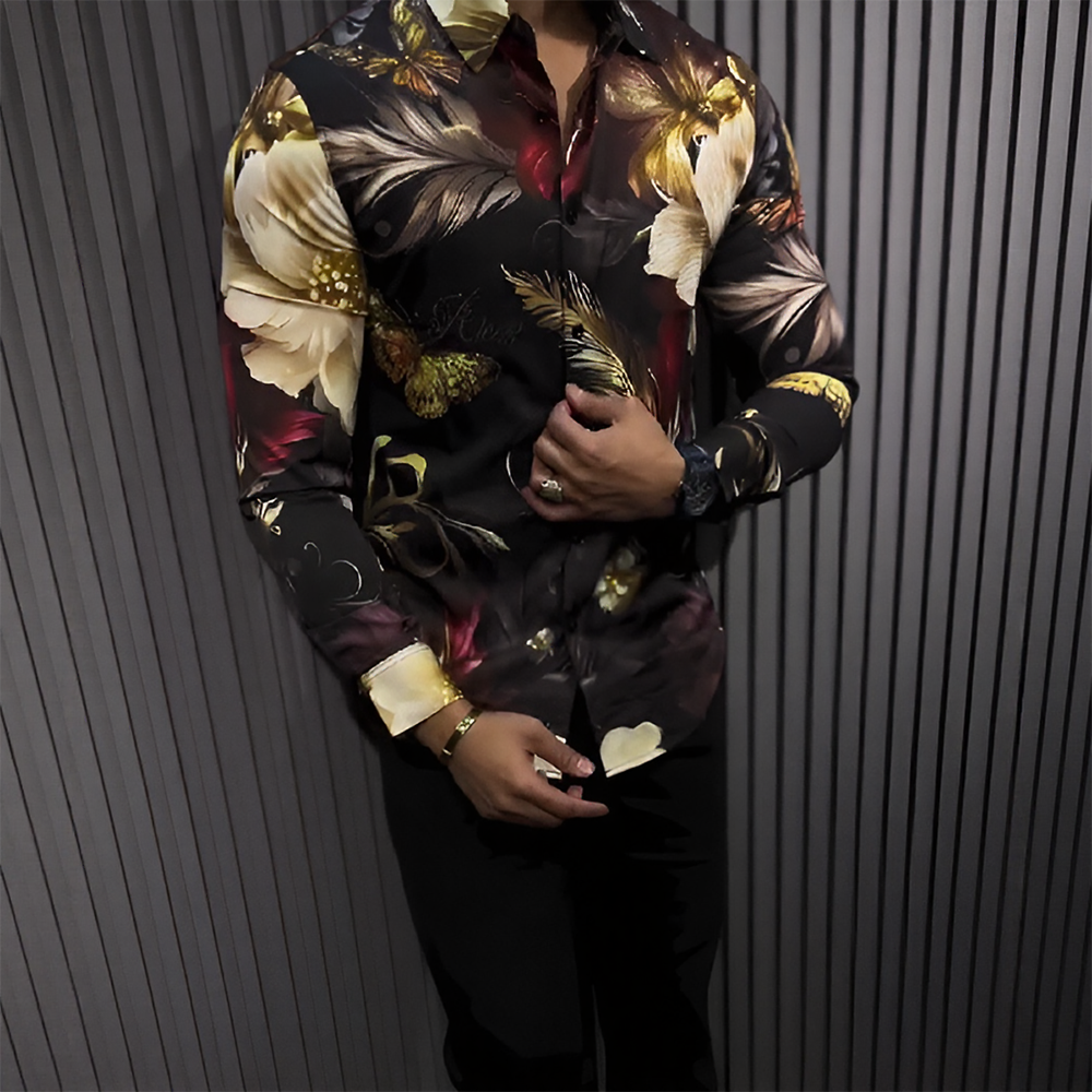 Colorful floral glitter shirt
