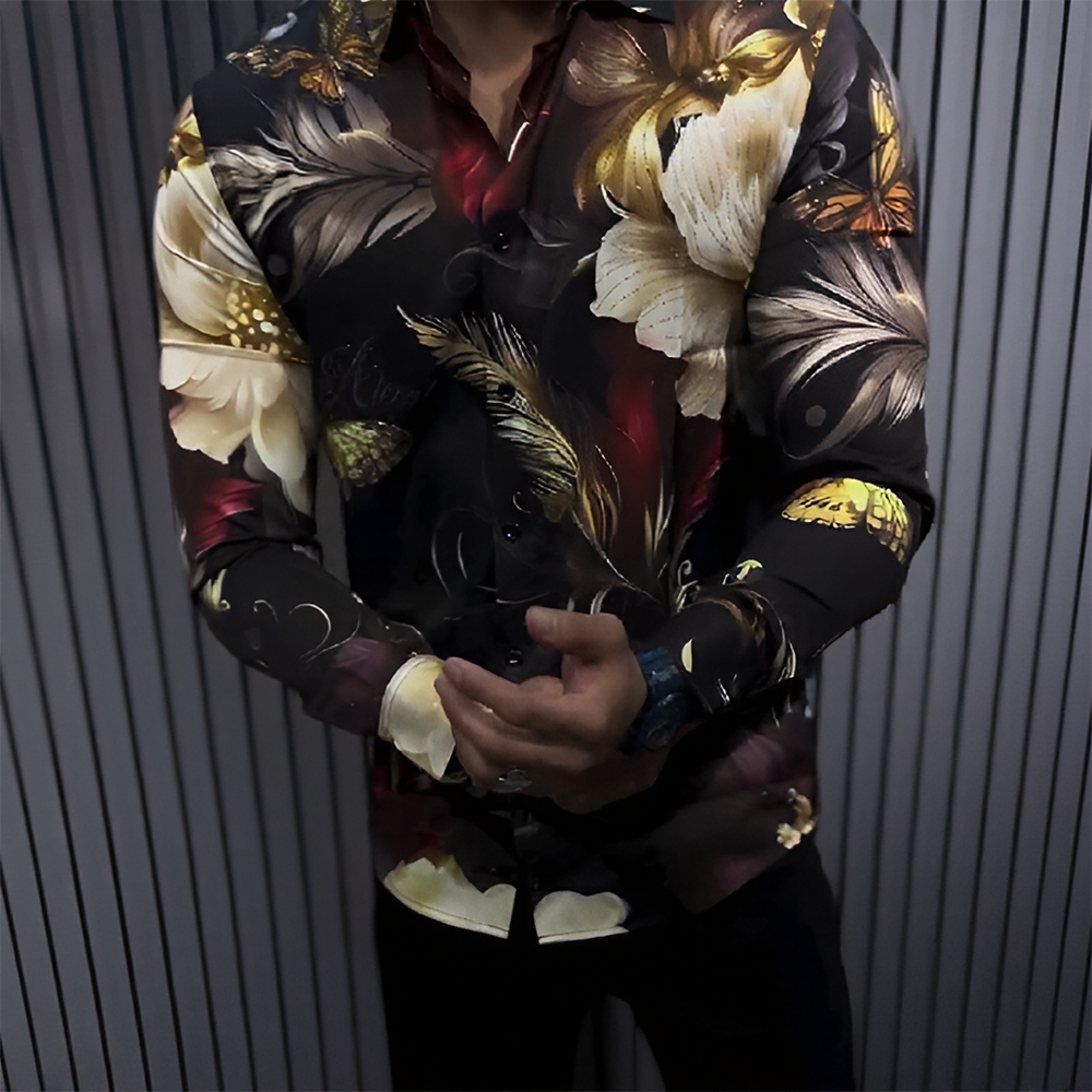 Colorful floral glitter shirt