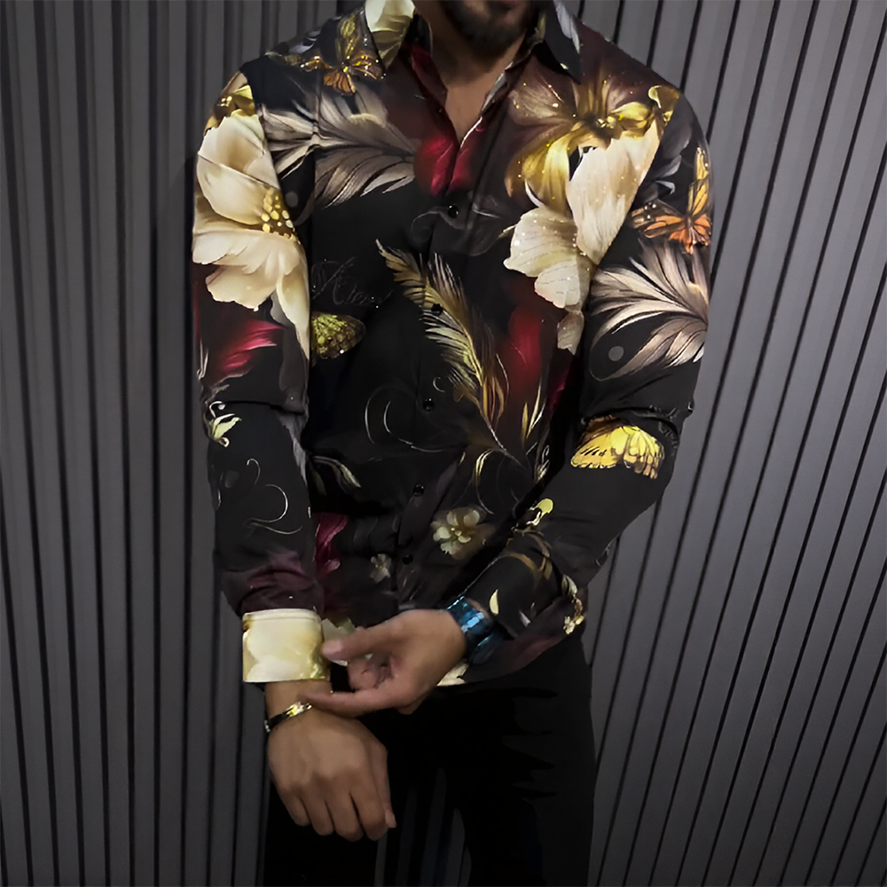 Colorful floral glitter shirt