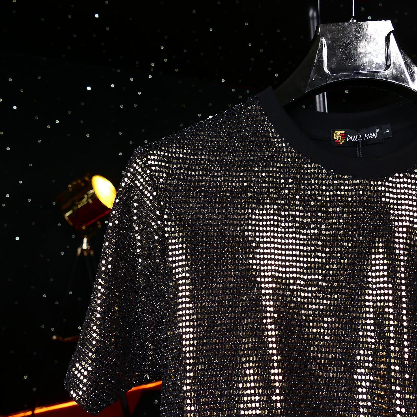 Shiny checkered T-shirt