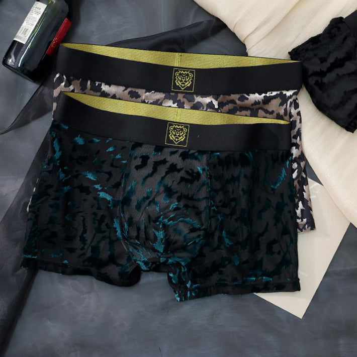 Leopard Jacquard Breathable Boxer Briefs