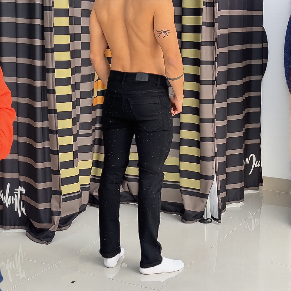 Shiny slim-fit jeans