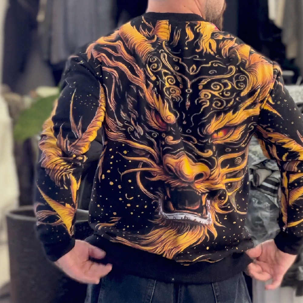 Gorgeous rhinestone dragon soft sweatshirt