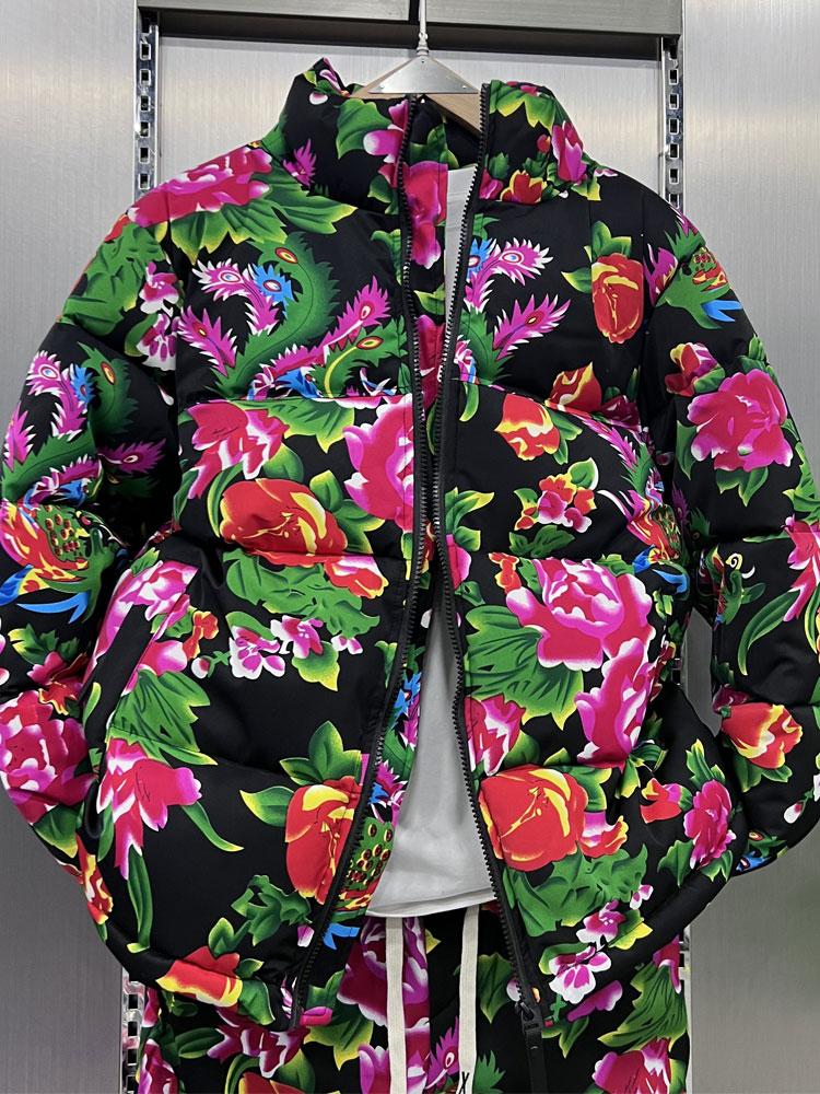 Blooming floral print warm Cotton Jacket OR Fleece Pants