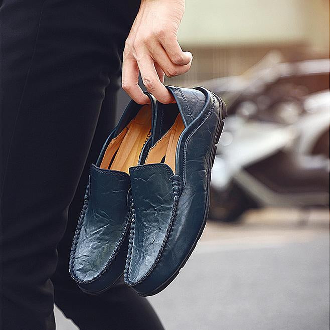 Soft leather simple loafers