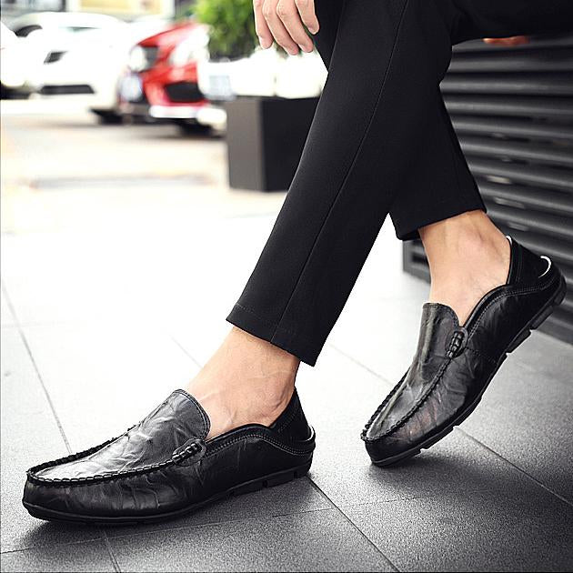 Soft leather simple loafers