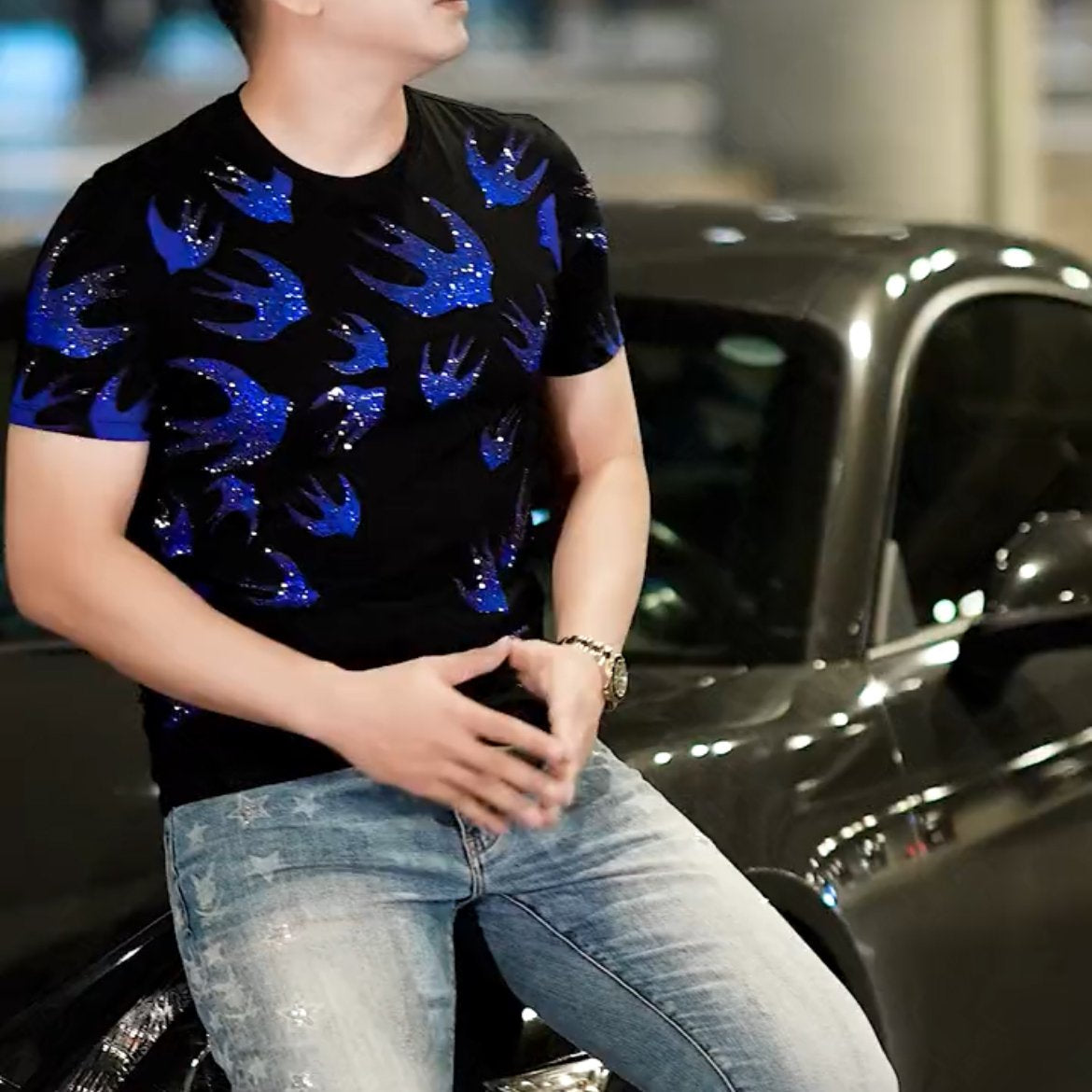 Ironed Diamond Slim T-Shirt(100%cotton)