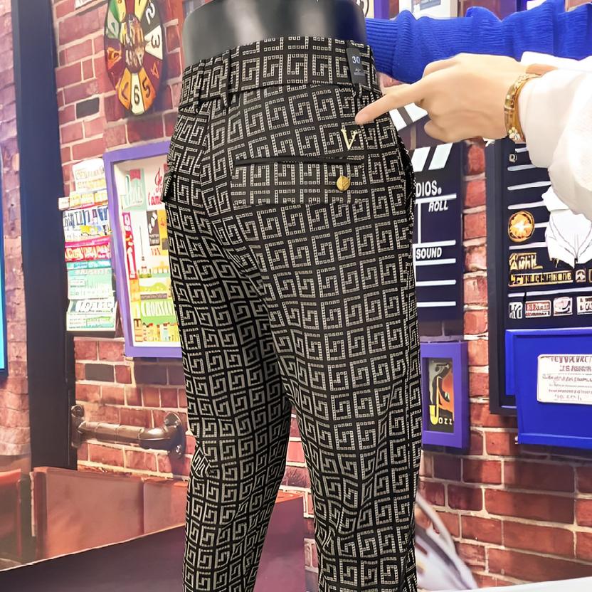 Vintage maze pattern trousers