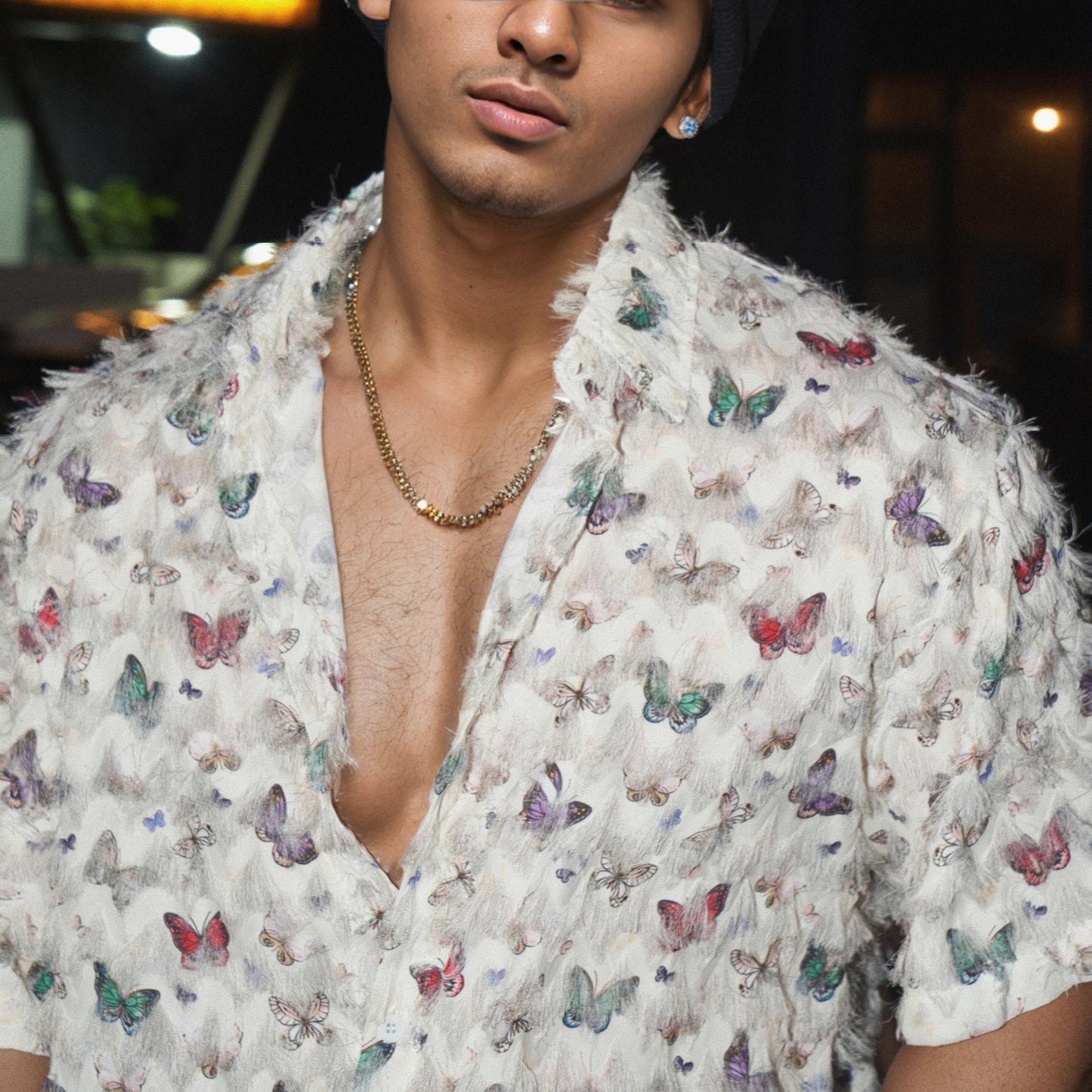 Plush Butterfly Short Sleeve Shirt