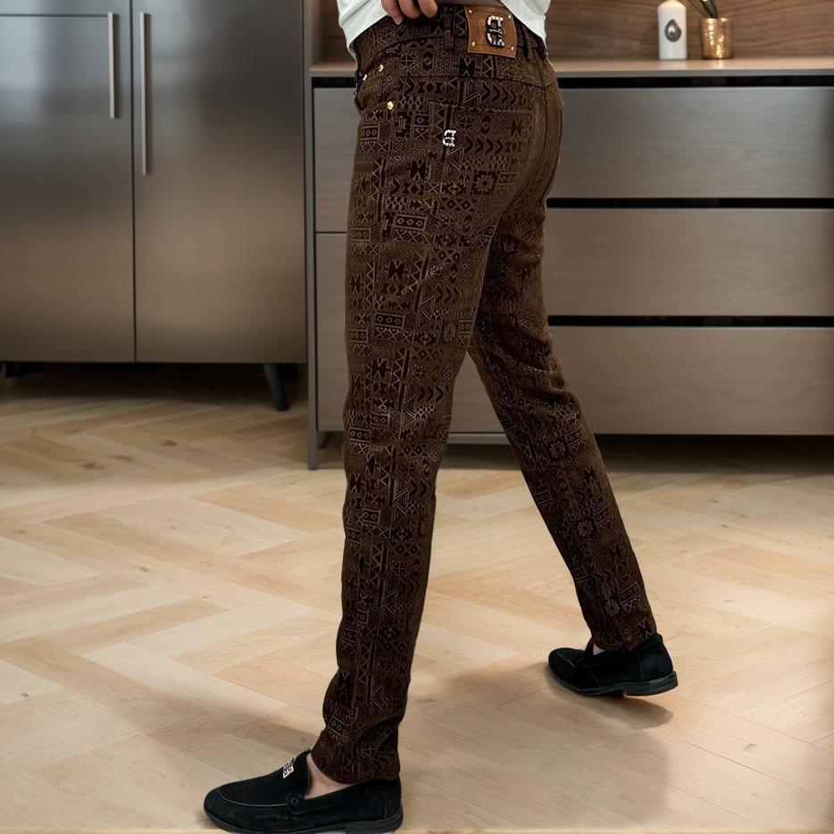 Premium flocked soft business casual pants