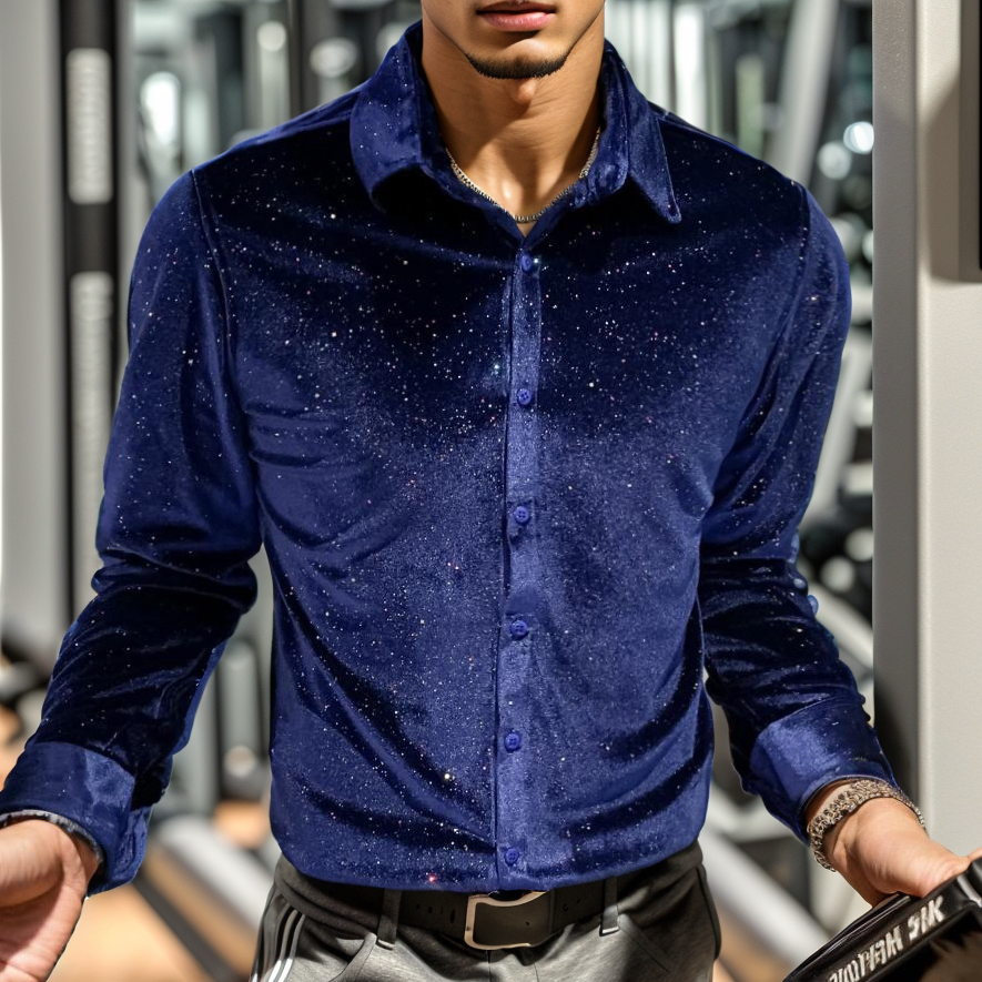 Starlight velvet stretch shirt