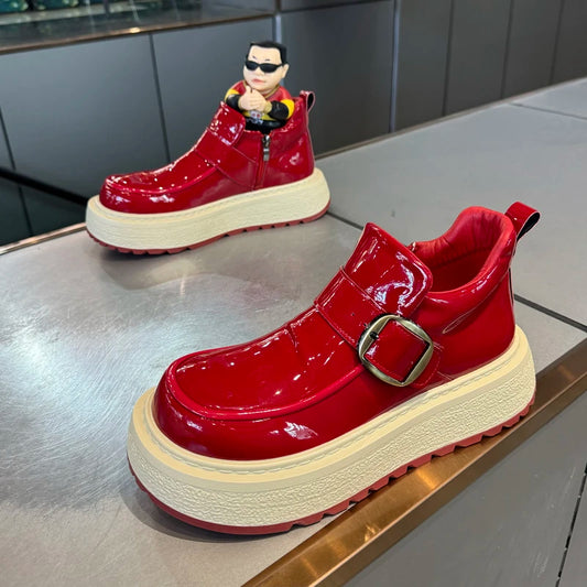 Patent leather trendy loafers