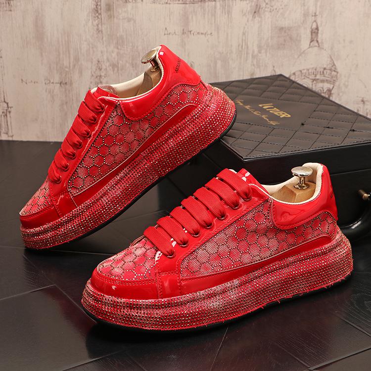 Honeycomb rhinestone casual flat shoes