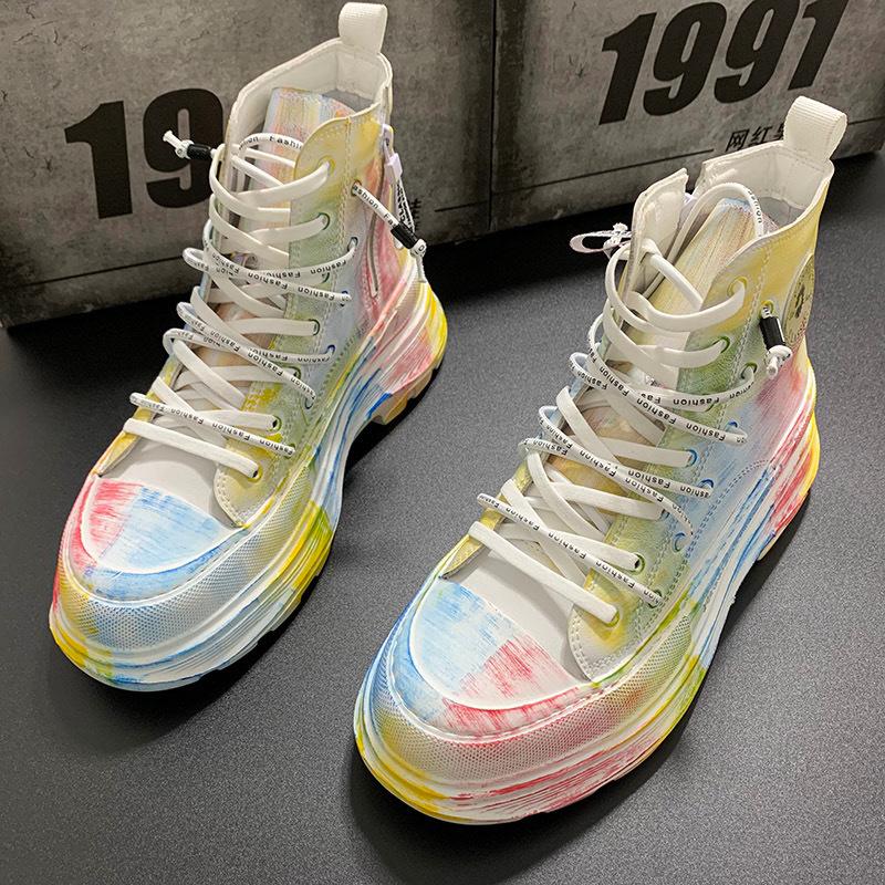 White dyed trendy boots