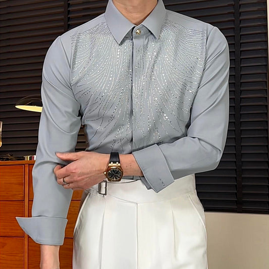 Glamour Rhinestone Streamer Shirt