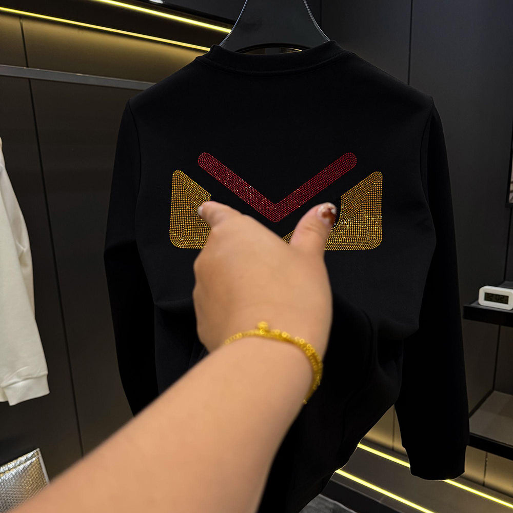 Trendy Rhinestone Eye Sports Top