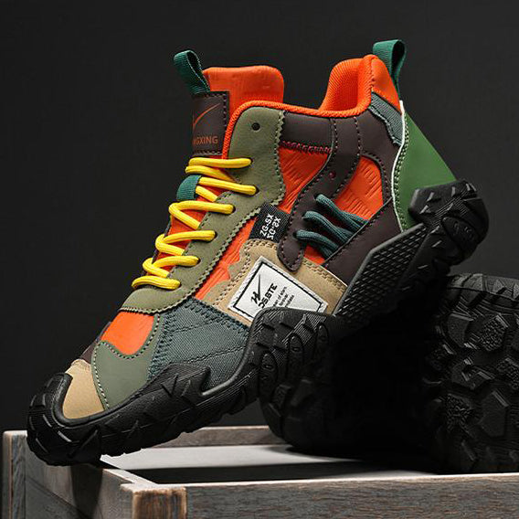 Trendy color-blocked non-slip sneakers