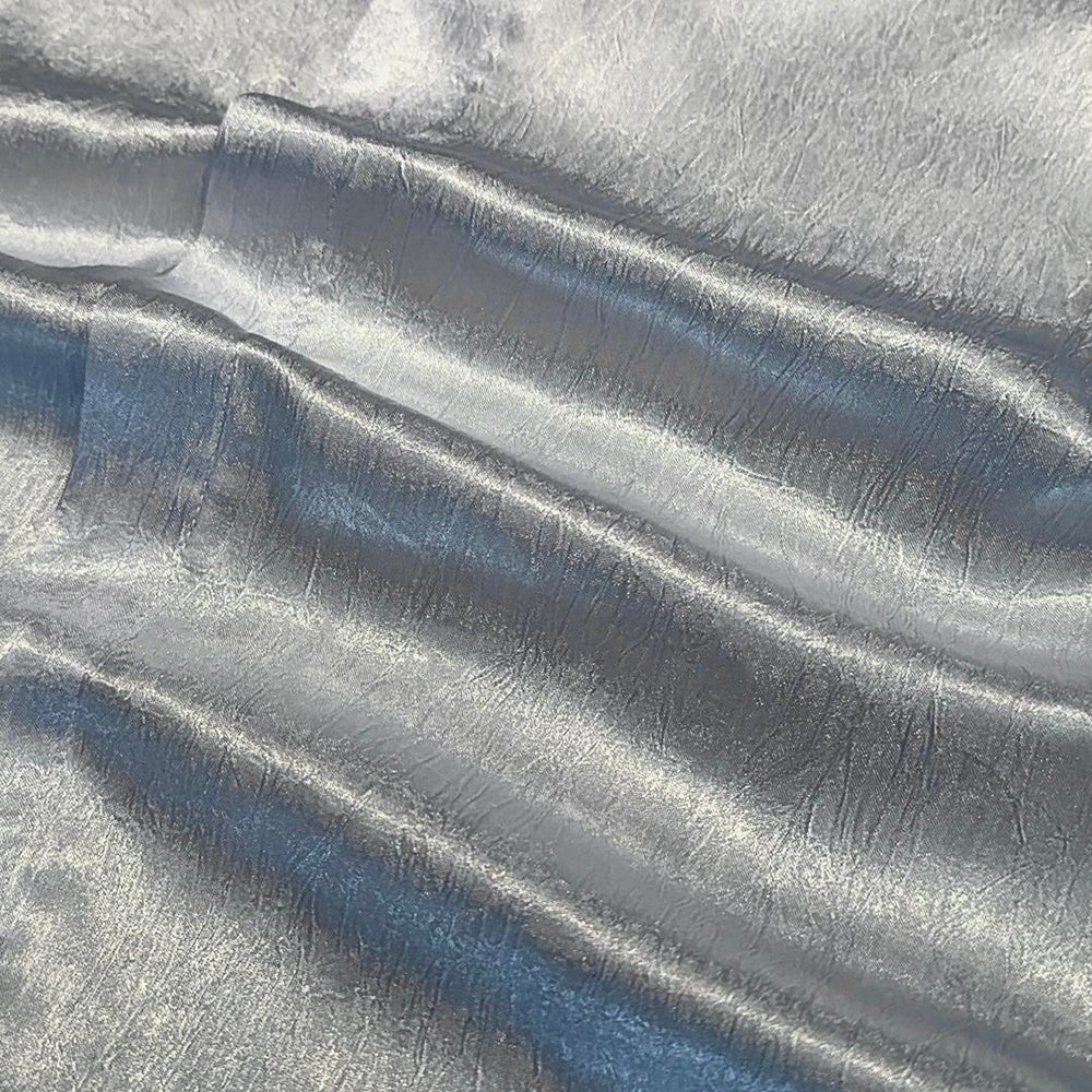 Pleated silky acetate fabric shirt