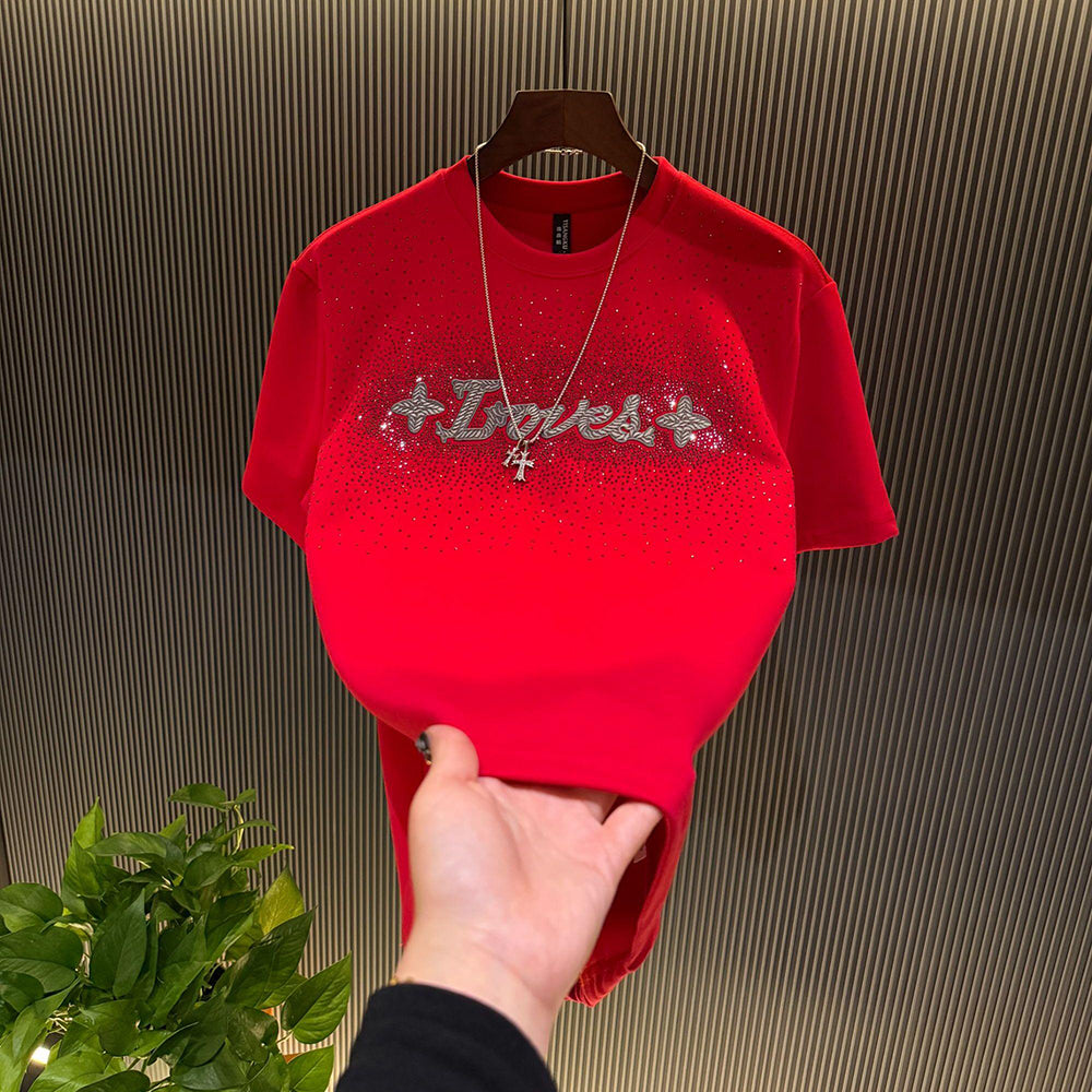 Rhinestone LOVE Textured T-shirt