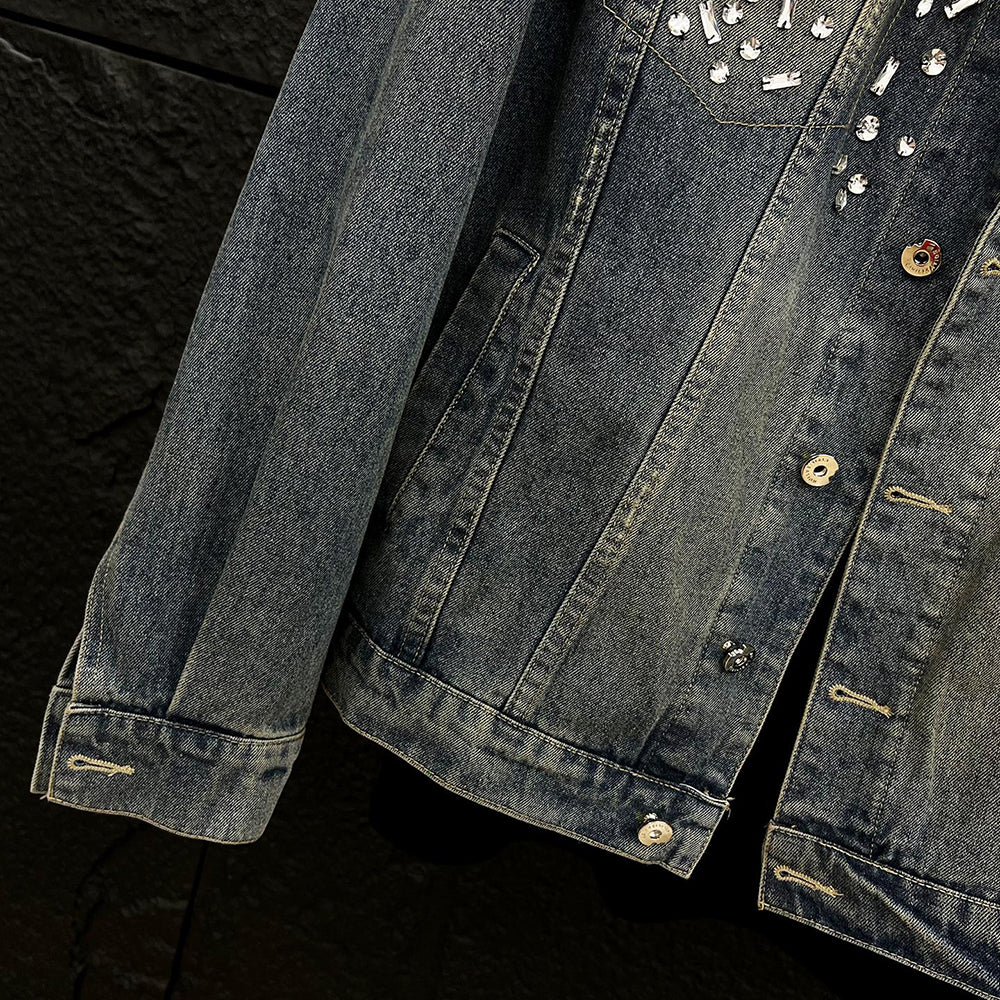 Large rhinestone denim jacket