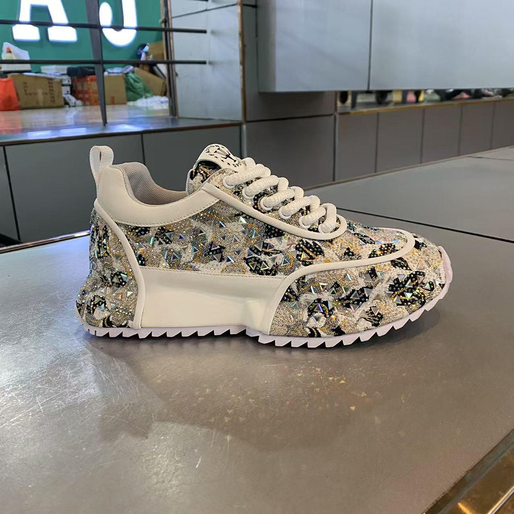Dazzling rhinestone trendy sneakers
