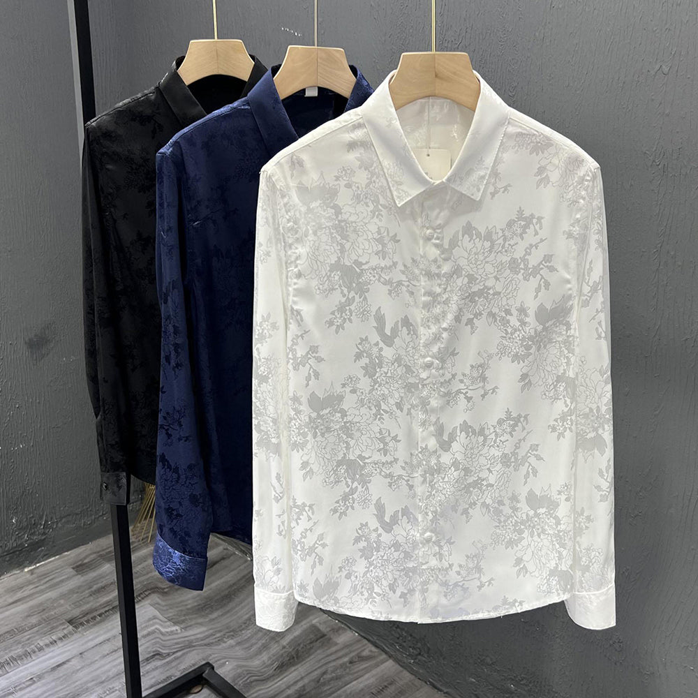 Silky reflective printed shirt