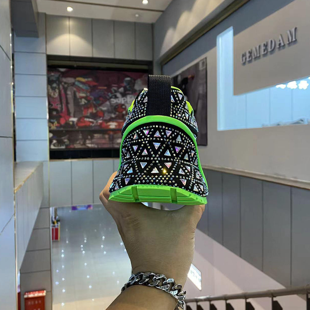 Rhinestone arch support athletic shoes