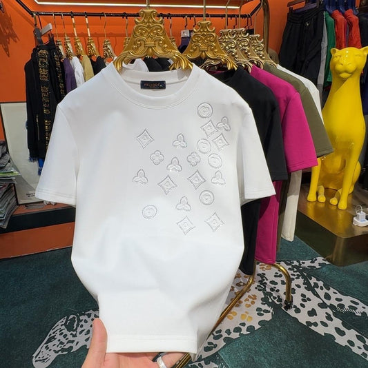 Embossed flower sparkle T-shirt