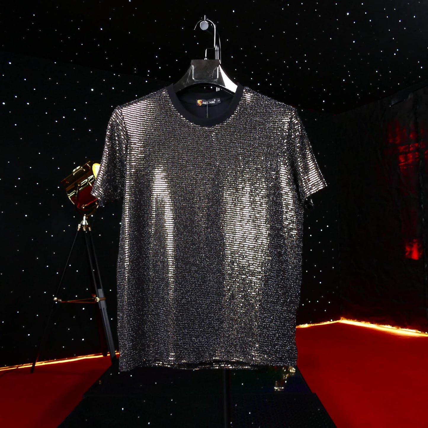 Shiny checkered T-shirt