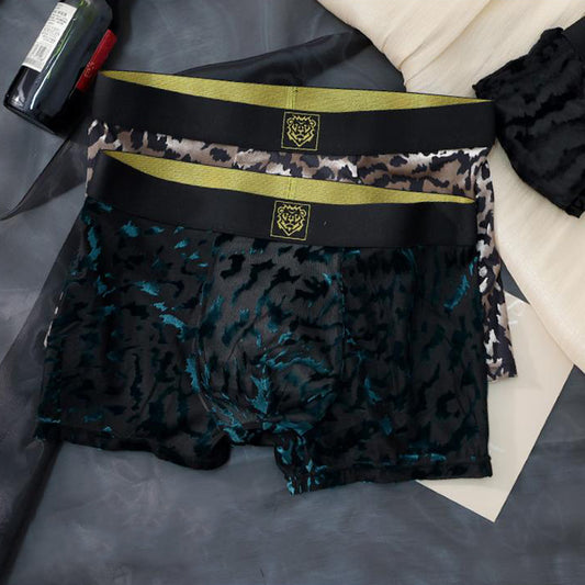 Leopard Jacquard Breathable Boxer Briefs