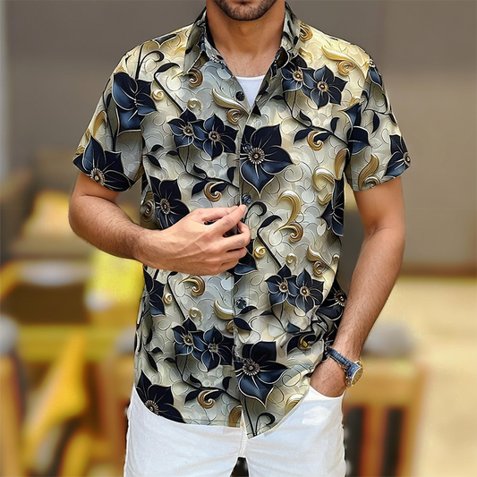Gorgeous embossed floral cool shirt