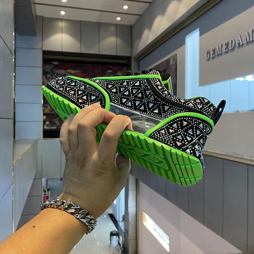 Rhinestone arch support athletic shoes