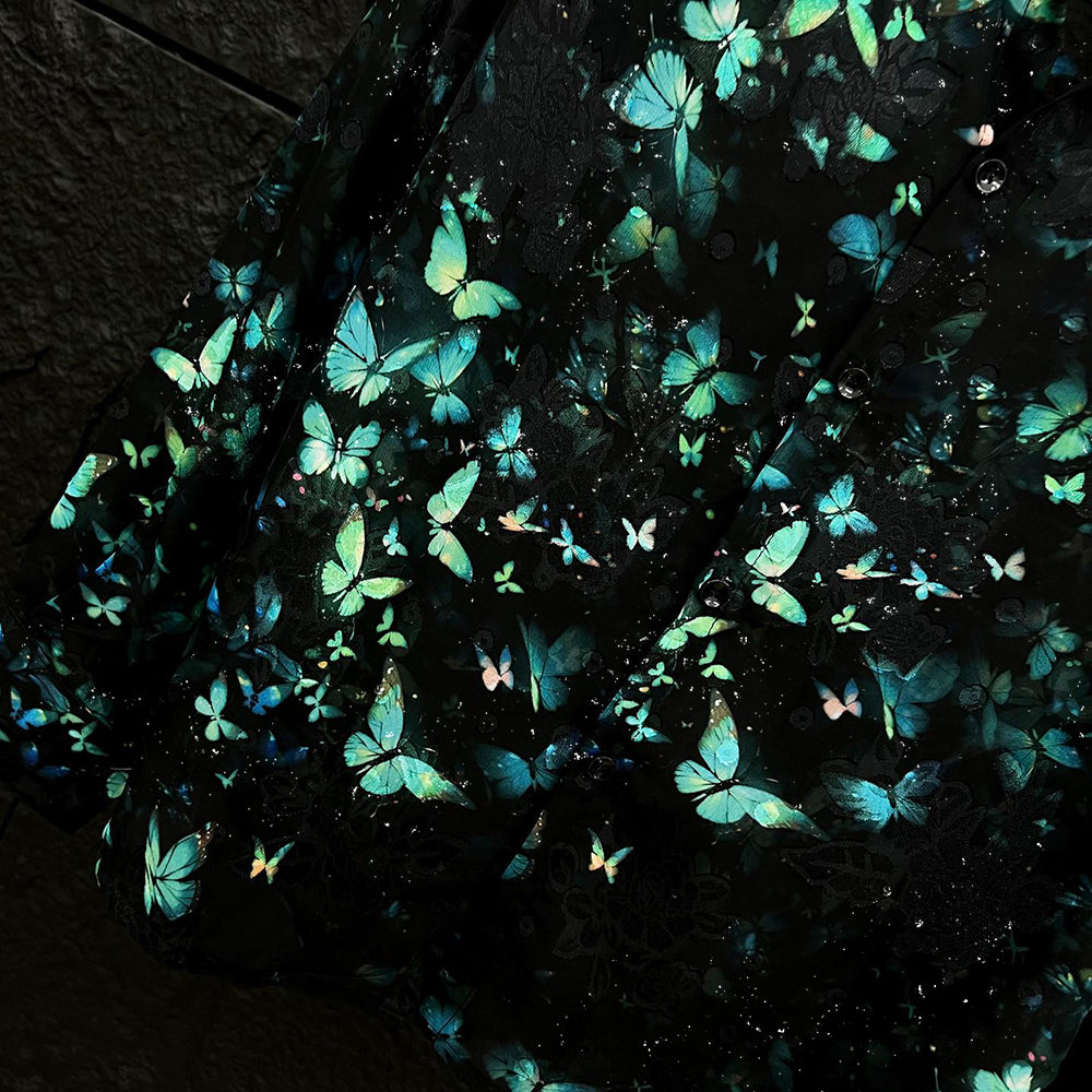 Starlight Semi-Transparent Green Butterfly Shirt