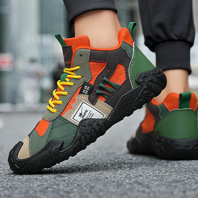 Trendy color-blocked non-slip sneakers