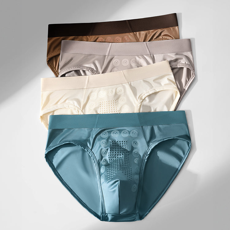 Silky massage textured satin briefs