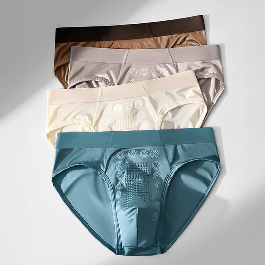 Silky massage textured satin briefs