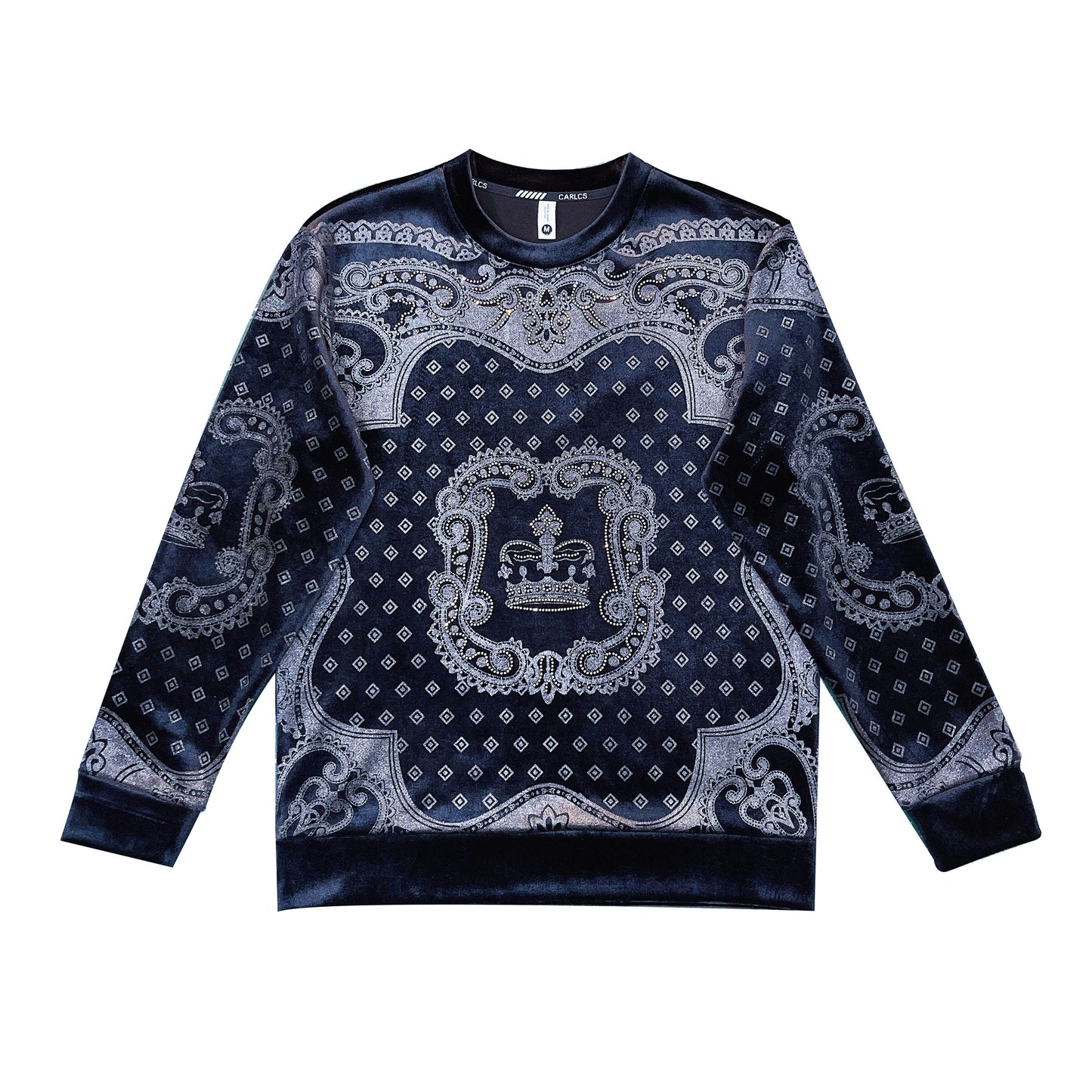 Retro rhinestone velvet top