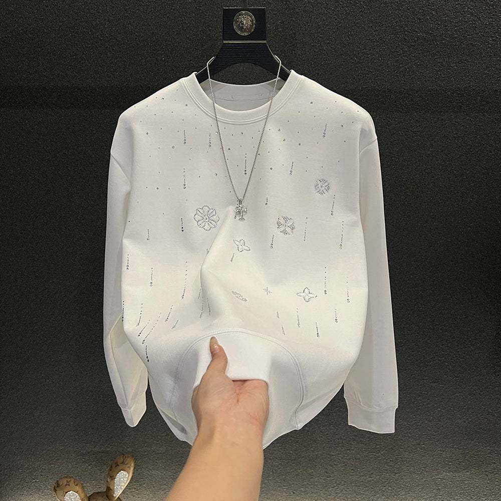 Luxury floral rhinestone sweatshirt