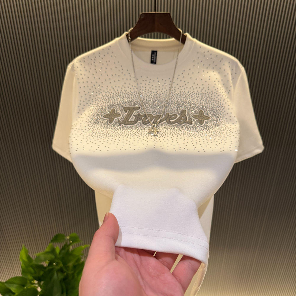 Rhinestone LOVE Textured T-shirt