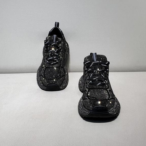 Trendy sparkling rhinestone sneakers