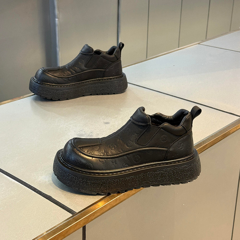 Luxury Embossed Slip-on Platform Shoes