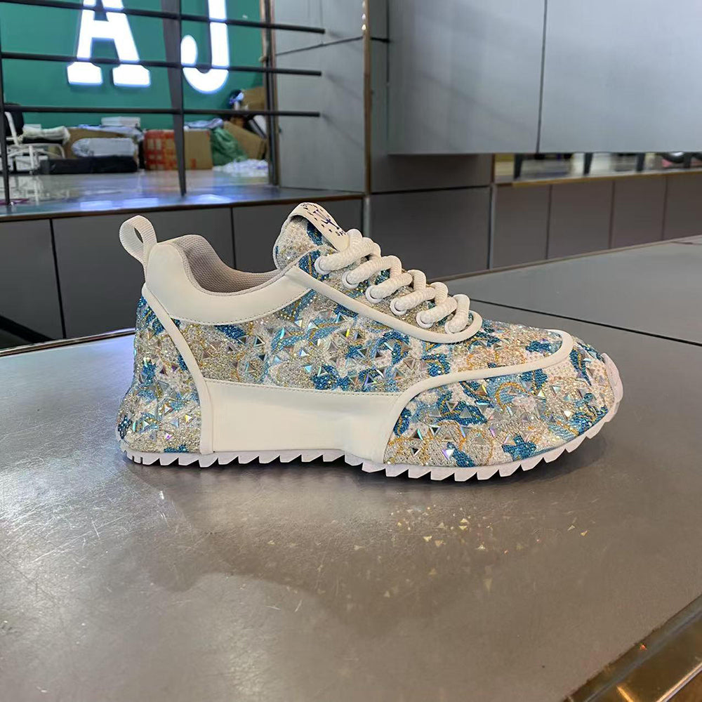 Dazzling rhinestone trendy sneakers