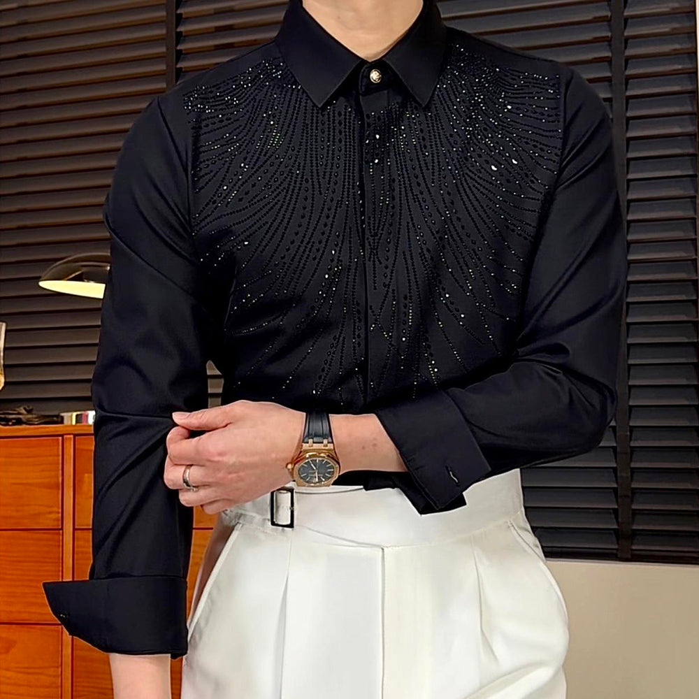 Glamour Rhinestone Streamer Shirt