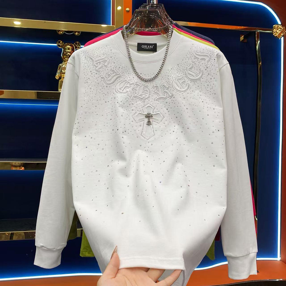 Rhinestone Cross Trendy Sports Sweatshirt