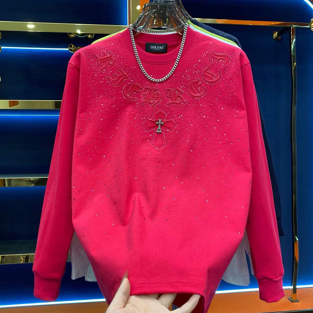 Rhinestone Cross Trendy Sports Sweatshirt